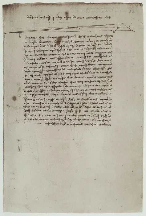 Gerahmter Druck : Leonardo da Vincis Appunti über Perspektive, Codex Arundel 263, Seite 62r