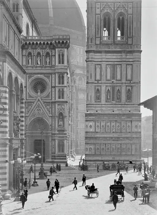 Gerahmter Druck : Piazza del Duomo in Florenz Gerahmter Druck : Piazza del Duomo in Florenz