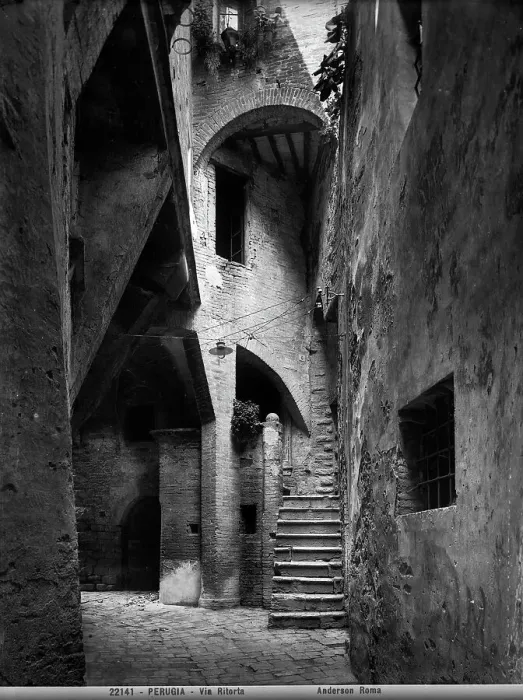 Gerahmter Druck : Via Ritorta in Perugia