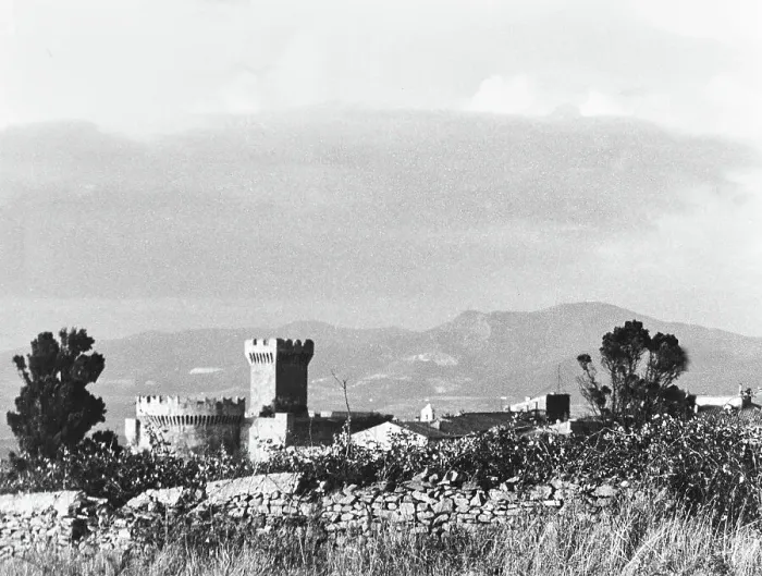 Gerahmter Druck : Populonia. Die Veduta von Populonia Gerahmter Druck : Populonia. Die Veduta von Populonia
