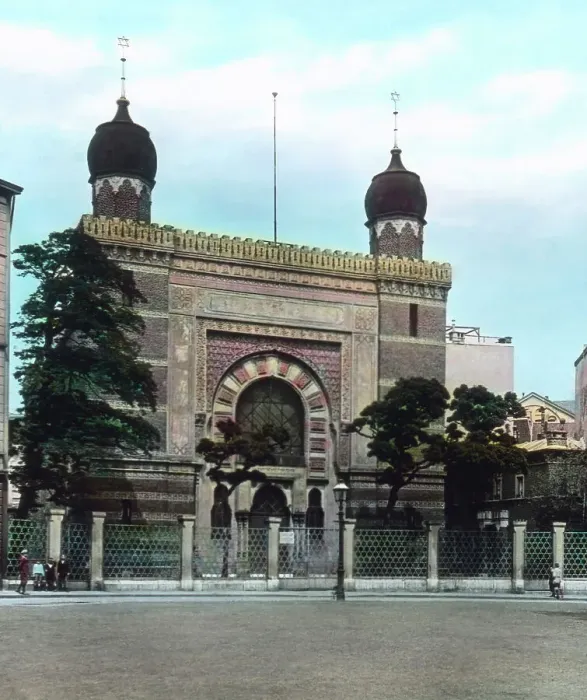 Gerahmter Druck : Aachen. Die Synagoge am Promenadenplatz in Achen, 1920er Jahre Gerahmter Druck : Aachen. Die Synagoge am Promenadenplatz in Achen, 1920er Jahre