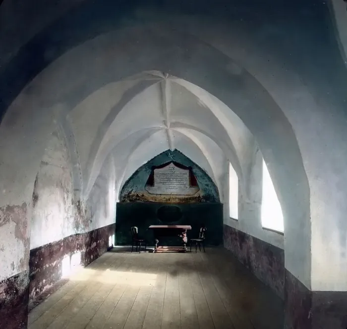 Gerahmter Druck : Danzig. Von historischem Interesse ist der Friedenssaal des Klosters, wo am 3