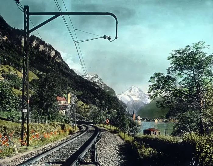 Gerahmter Druck : Simplon Gotthards Bahnhof Gerahmter Druck : Simplon Gotthards Bahnhof