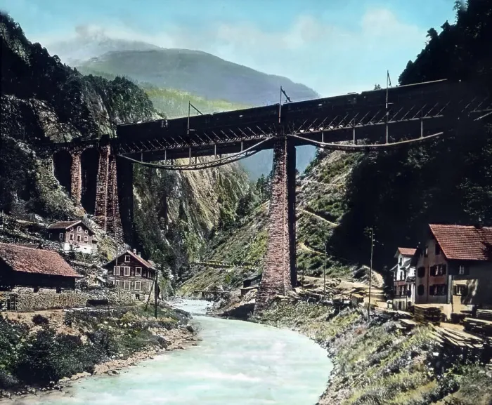 Gerahmter Druck : Simplon Gotthardsche Bahn Gerahmter Druck : Simplon Gotthardsche Bahn