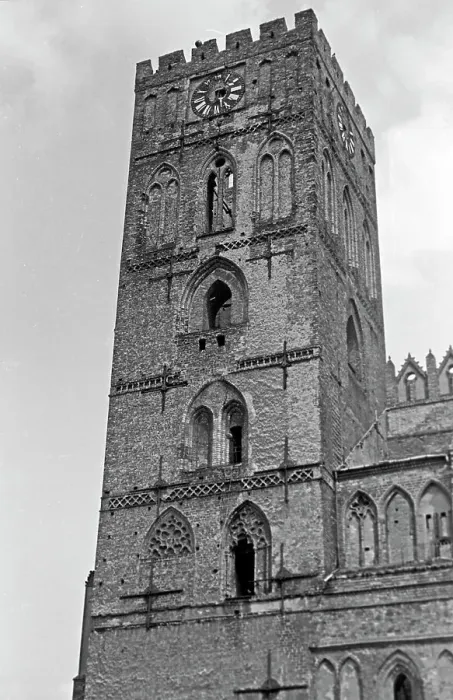 Gerahmter Druck : Die Sankt Marienkirche in Frankfurt (Oder) 1949