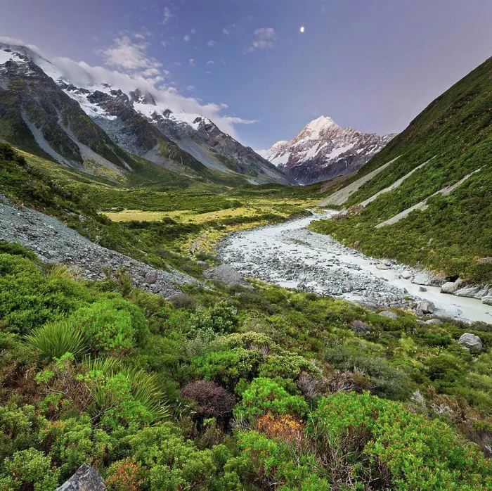 Gerahmter Druck : Aoraki, Hooker River, Mount Cook Nationalpark, Canterbury, Südinsel, Neuseeland Gerahmter Druck : Aoraki, Hooker River, Mount Cook Nationalpark, Canterbury, Südinsel, Neuseeland
