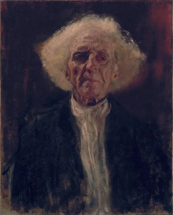 Gerahmter Druck : Ein Portrait des Blinden von Gustav Klimt, 1896