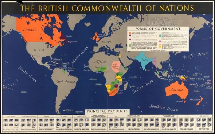 Gerahmter Druck : Das Britische Commonwealth der Nationen Gerahmter Druck : Das Britische Commonwealth der Nationen