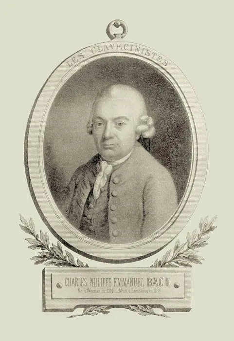 Gerahmter Druck : Charles Philippe Emmanuel Bach, Klassische Komponisten Gerahmter Druck : Charles Philippe Emmanuel Bach, Klassische Komponisten