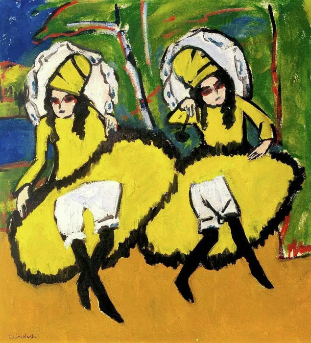Gerahmter Druck : Zwei Tänzer von Ernst Ludwig Kirchner