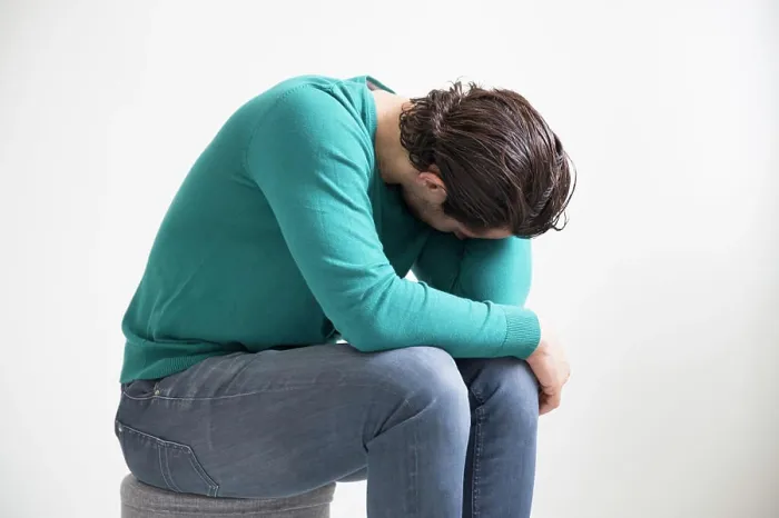 Gerahmter Druck : Depressiver Mann Gerahmter Druck : Depressiver Mann
