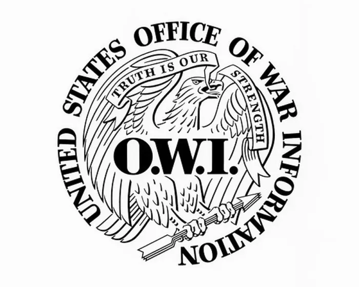 Gerahmter Druck : Schild der O.W.I. Gerahmter Druck : Schild der O.W.I.
