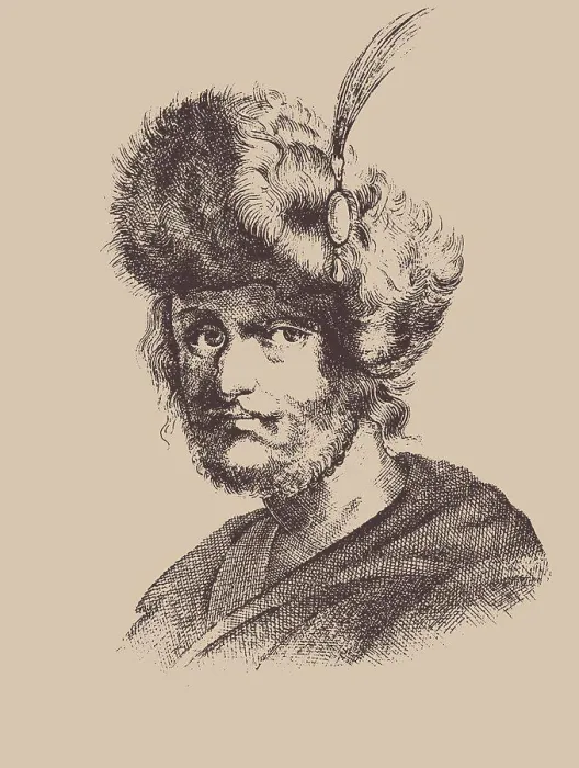 Gerahmter Druck : Falscher Dmitri II, Anonym. Gerahmter Druck : Falscher Dmitri II, Anonym.