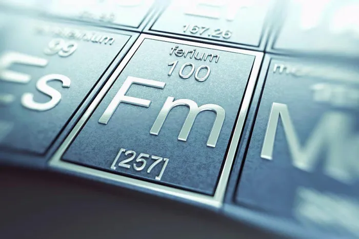 Gerahmter Druck : Ferium (Chemisches Element) Gerahmter Druck : Ferium (Chemisches Element)