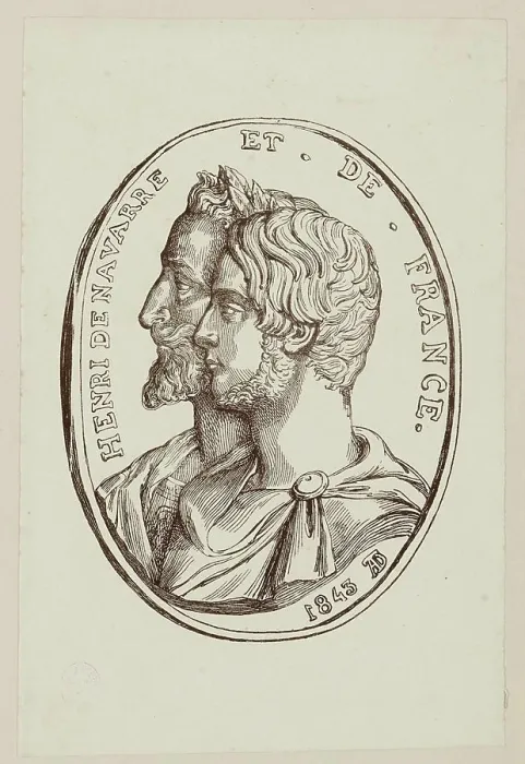 Gerahmter Druck : Henri de Navarre und Henri V, 1843 Gerahmter Druck : Henri de Navarre und Henri V, 1843