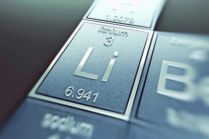 Gerahmter Druck : Lithium (Chemisches Element)