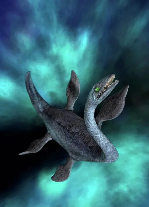 Gerahmter Druck : Plesiosaur, Illustration. Gerahmter Druck : Plesiosaur, Illustration.