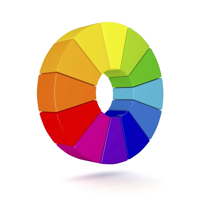 Gerahmter Druck : Farbchart in 3D auf weißem Hintergrund isoliert Gerahmter Druck : Farbchart in 3D auf weißem Hintergrund isoliert