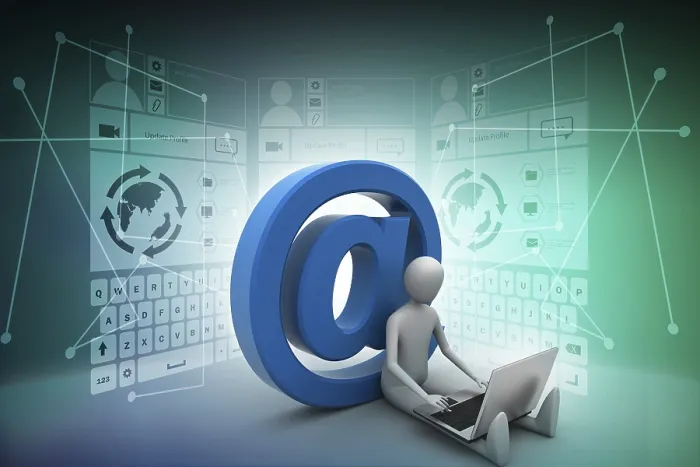 Gerahmter Druck : 3D-Person E-Mail-Symbol Gerahmter Druck : 3D-Person E-Mail-Symbol