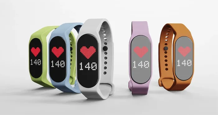 Gerahmter Druck : 3D-Rendern von Smart-Band, Fitnessuhr. Gerahmter Druck : 3D-Rendern von Smart-Band, Fitnessuhr.