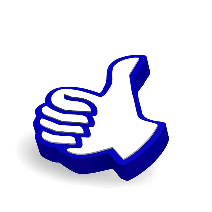 Gerahmter Druck : 3D Thumps Up Icon auf weißem Hintergrund