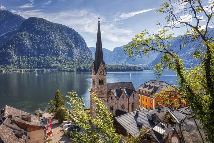 Gerahmter Druck : A, Hallstatt, hdr Gerahmter Druck : A, Hallstatt, hdr