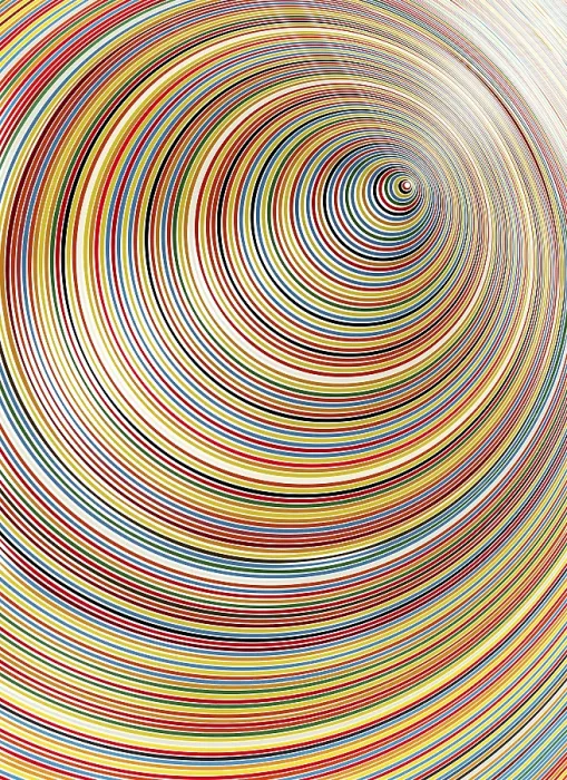 Gerahmter Druck : Bunte Kreisform in einem abstrakten Hintergrund Gerahmter Druck : Bunte Kreisform in einem abstrakten Hintergrund