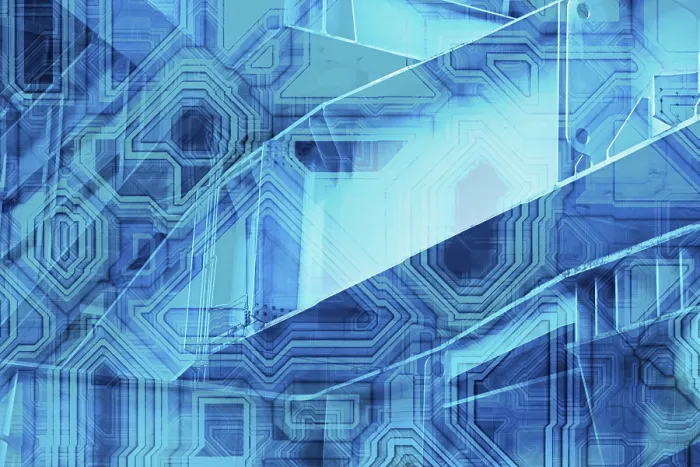 Gerahmter Druck : Abstrakter blauer technologischer Hintergrund. Gerahmter Druck : Abstrakter blauer technologischer Hintergrund.