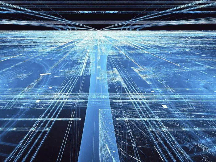 Gerahmter Druck : Abstrakter blauer Technologie-Hintergrund, Science-Fiction oder virtuelle Realität. Gerahmter Druck : Abstrakter blauer Technologie-Hintergrund, Science-Fiction oder virtuelle Realität.