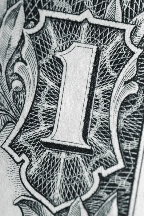 Gerahmter Druck : Abstrakt eines US-Dollar-Scheins.