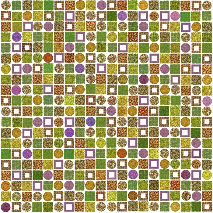Gerahmter Druck : Abstrakte florale Mosaikquadrate-Muster. Gerahmter Druck : Abstrakte florale Mosaikquadrate-Muster.