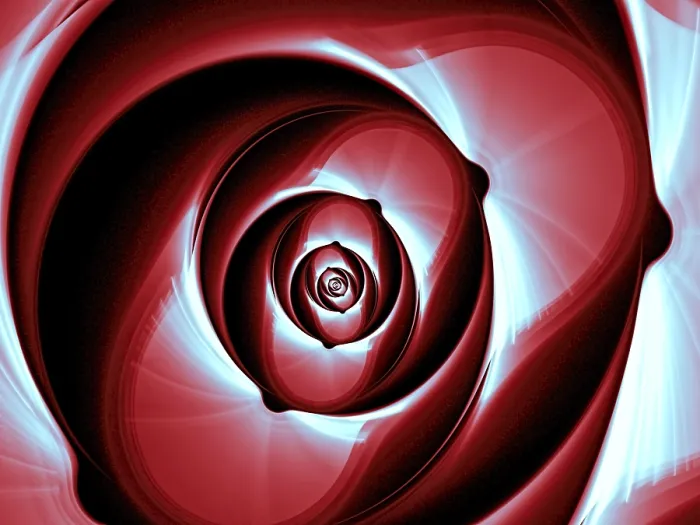 Gerahmter Druck : Abstrakte Fraktalblume - computer-generierte Abbildung. Gerahmter Druck : Abstrakte Fraktalblume - computer-generierte Abbildung.