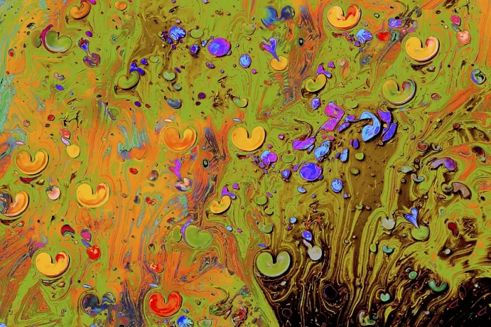 Gerahmter Druck : Abstrakte Marbling-Kunstmustern als Hintergrund.