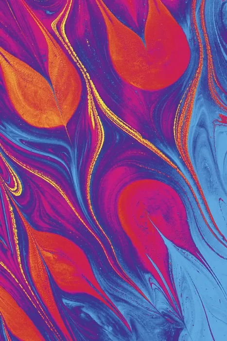 Gerahmter Druck : Abstraktes Marbling-Floral-Muster für Stoff. Gerahmter Druck : Abstraktes Marbling-Floral-Muster für Stoff.