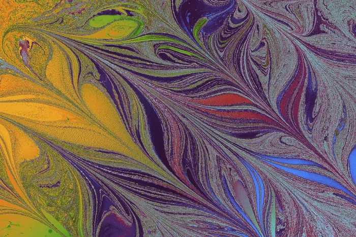 Gerahmter Druck : Abstraktes Marbling-Floral-Muster für Stoff. Gerahmter Druck : Abstraktes Marbling-Floral-Muster für Stoff.