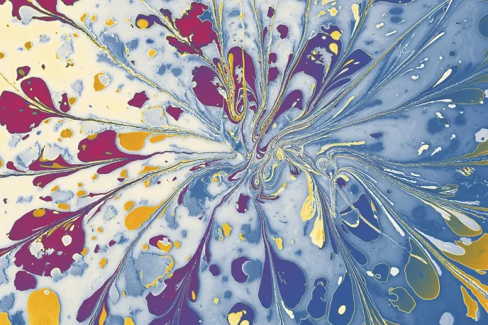 Gerahmter Druck : Abstrakte Marbling-Floral-Muster für Stoff.