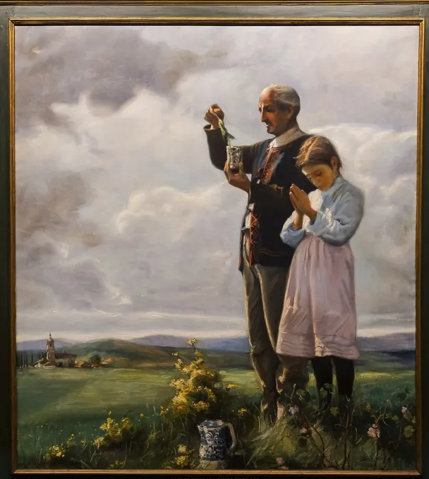 Gerahmter Druck : Adrian de Aldecoa, das Segen der Felder. Gerahmter Druck : Adrian de Aldecoa, das Segen der Felder.