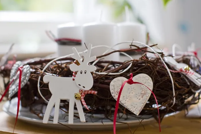 Gerahmter Druck : Adventkranz mit Gerahmter Druck : Adventkranz mit