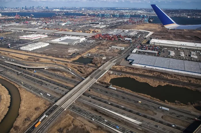Gerahmter Druck : Luftaufnahme über Newark Gerahmter Druck : Luftaufnahme über Newark