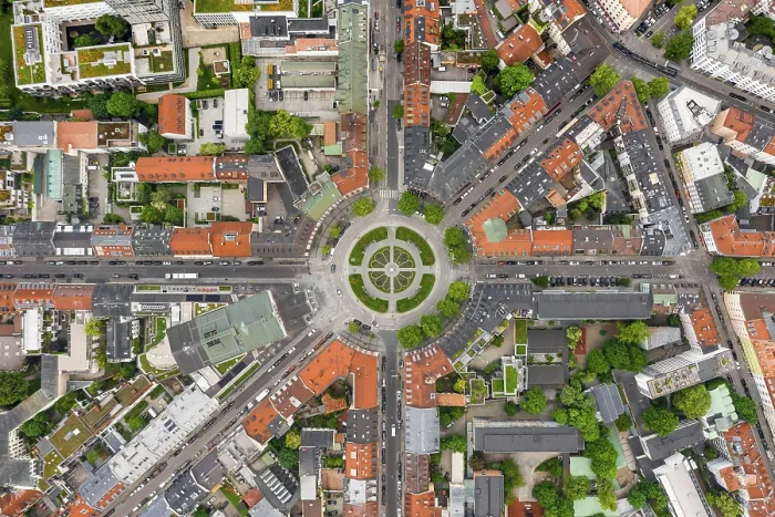 Gerahmter Druck : Luftbild, Gartnerplatz Gerahmter Druck : Luftbild, Gartnerplatz