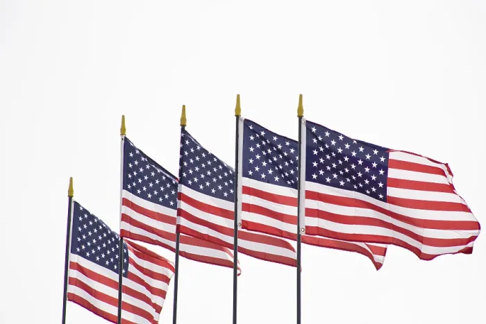 Gerahmter Druck : US-amerikanische Flaggen Gerahmter Druck : US-amerikanische Flaggen