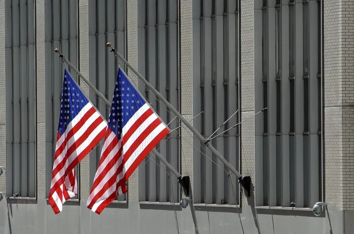 Gerahmter Druck : Amerikanische Flaggen Gerahmter Druck : Amerikanische Flaggen