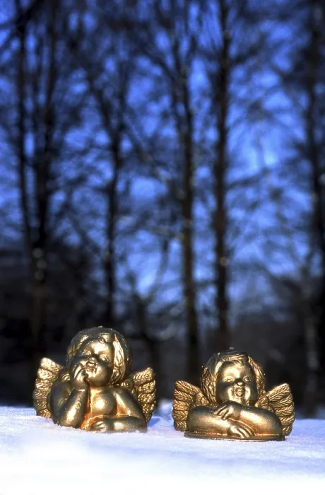 Gerahmter Druck : Engel im Schnee
