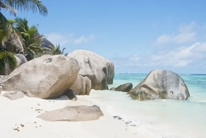 Gerahmter Druck : Anse Source d'Argent Beach