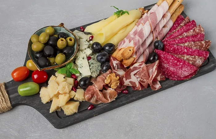Gerahmter Druck : Vorspeise, Vorrat, Satz, Wurst Gerahmter Druck : Vorspeise, Vorrat, Satz, Wurst