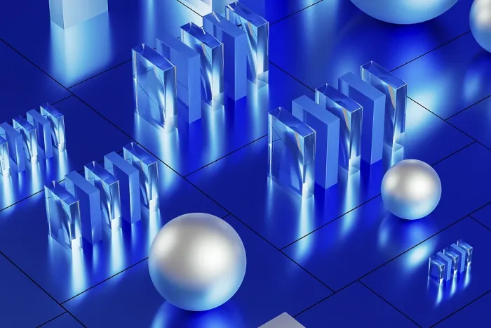 Gerahmter Druck : Ein Array geometrischer Formen, in Blau gegossen, beleuchtet eine atemberaubende 3D-Technologie-Umgebung. Gerahmter Druck : Ein Array geometrischer Formen, in Blau gegossen, beleuchtet eine atemberaubende 3D-Technologie-Umgebung.