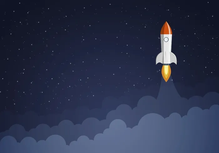 Gerahmter Druck : Kunststart-Rakete mit dem Himmelraum. Start-up-Konzept. Gerahmter Druck : Kunststart-Rakete mit dem Himmelraum. Start-up-Konzept.
