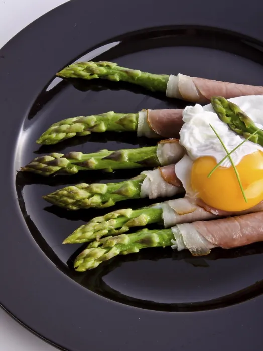 Gerahmter Druck : Asparagi mit gebratenem Ei.