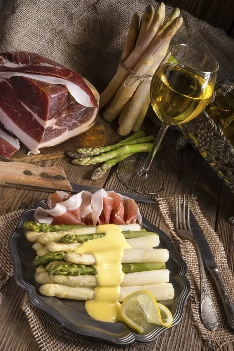 Gerahmter Druck : Spargel mit Schinken Gerahmter Druck : Spargel mit Schinken