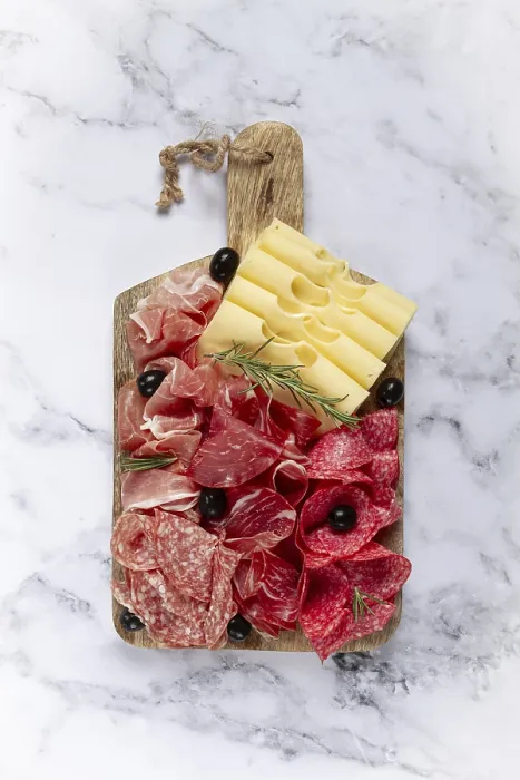 Gerahmter Druck : Gemischtes Fleisch, Vorspeise, Prosciutto Gerahmter Druck : Gemischtes Fleisch, Vorspeise, Prosciutto